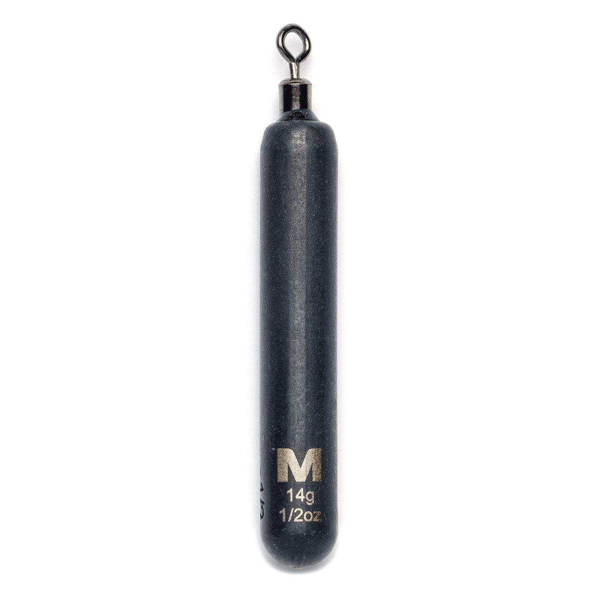 Mustad Skinny Drop Shot Weight half-ounce front view highlighting slim profile
