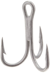Mustad Treble 5X Strong Durasteel Size 1 hook closeup shows sharp, durable points for hookups