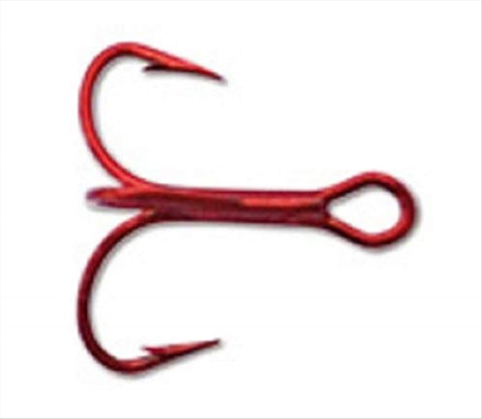 Mustad Triple Grip Treble with 2 extra-short shank in Red 6 for secure hook-ups
