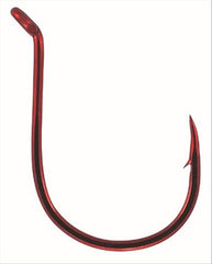 Mustad Ultra Point KVD dropshot hook in red size 6 for precise lure presentation near the bottom.