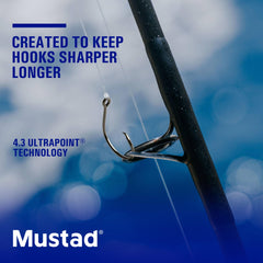 Mustad Ultrapoint Technology delivers sharp durable points that resist rolling