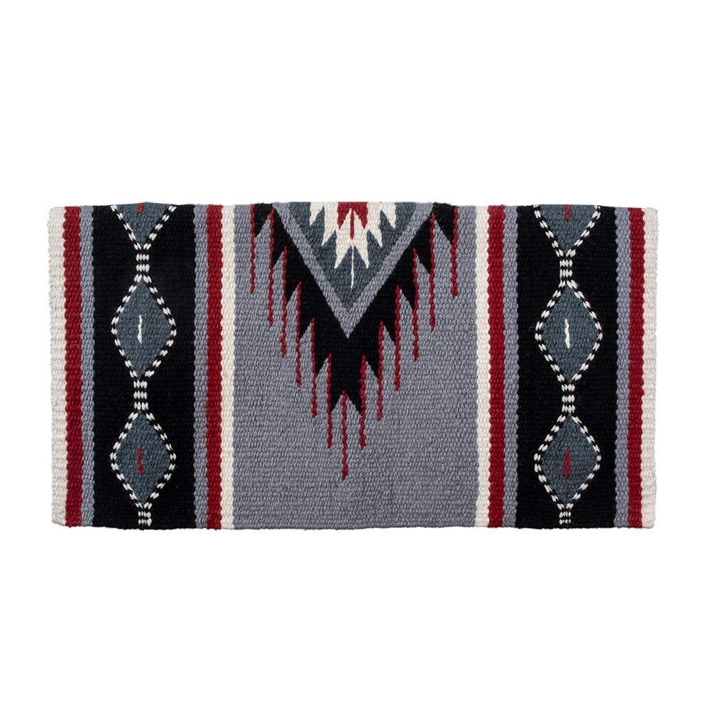 MUSTANG Del Rio NZ wool blanket full view highlights red and grey palette for cozy living spaces