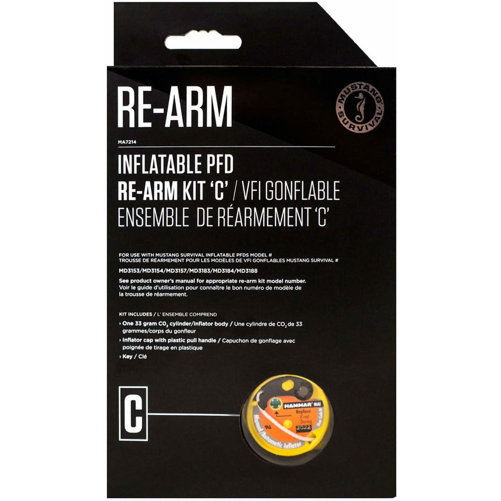 Mustang Survival MA7214 re-arm kit inflator cap and metal key for easy maintenance