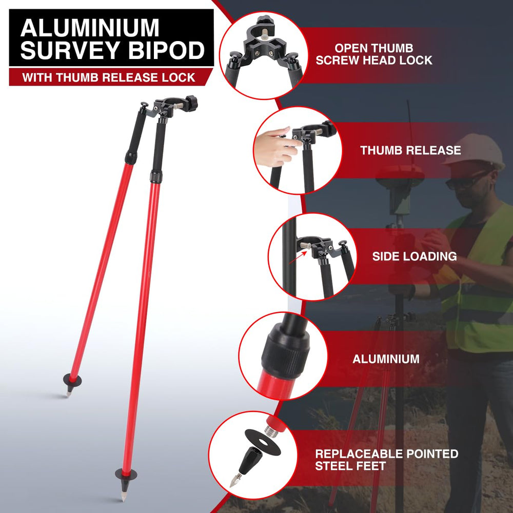 MUTOOP Pole Bipod thumb release provides quick height adjustments in the field.