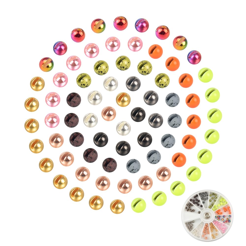 MUUNN 120pcs tungsten slotted beads in packaging for organized storage and quick access.