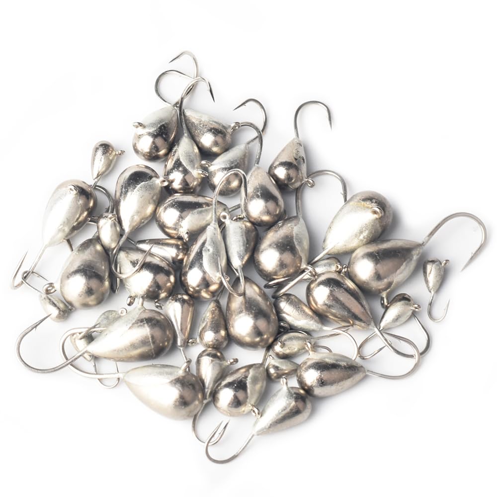 MUUNN 25-pack unpainted tungsten teardrop jigs offer compact, sensitive bites.