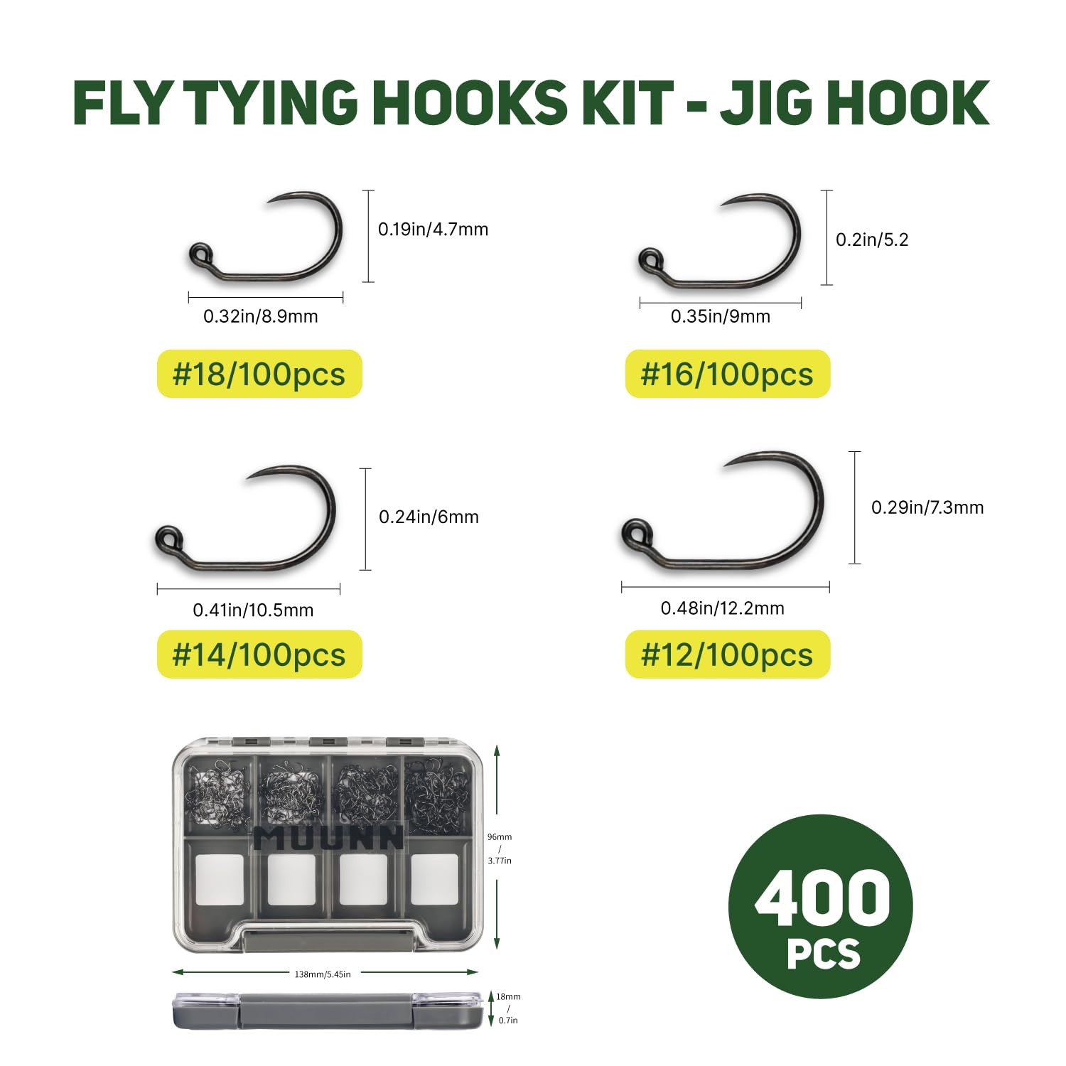 MUUNN 8-compartment case keeps hooks organized and protected while traveling.
