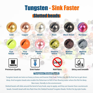 MUUNN beads 13 sizes range enables precise weight for different fly patterns.