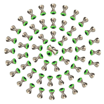 MUUNN dumbbell eyes green 3.2mm add lifelike realism and durability to tied flies.