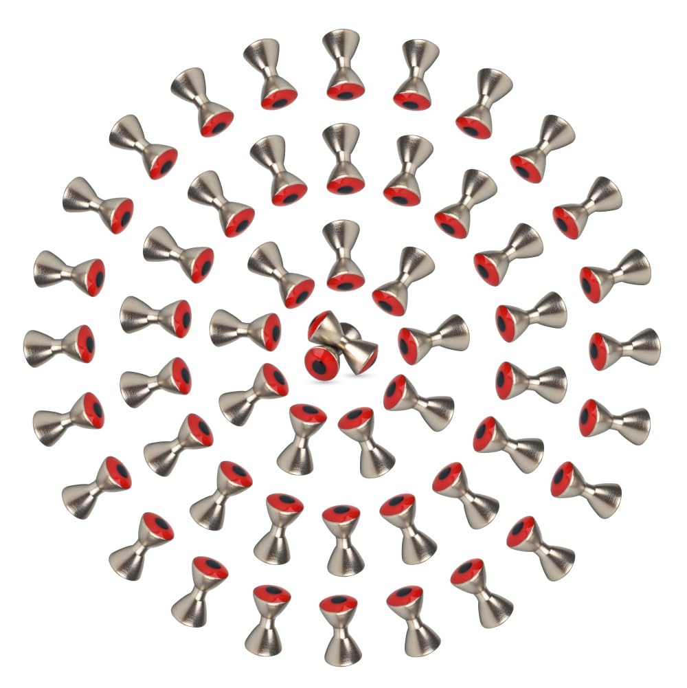 MUUNN dumbbell eyes red 4mm close-up for precise fly tying details.
