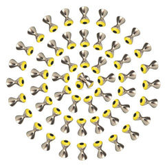 MUUNN dumbbell yellow eyes, 3.2mm, for lifelike fly tying.