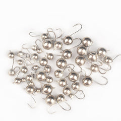 MUUNN 4mm round tungsten ice jig shows a silvery finish for easy tracking.
