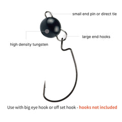 MUUNN tungsten Cheburashka cannonball jig head demonstrating quick weight change