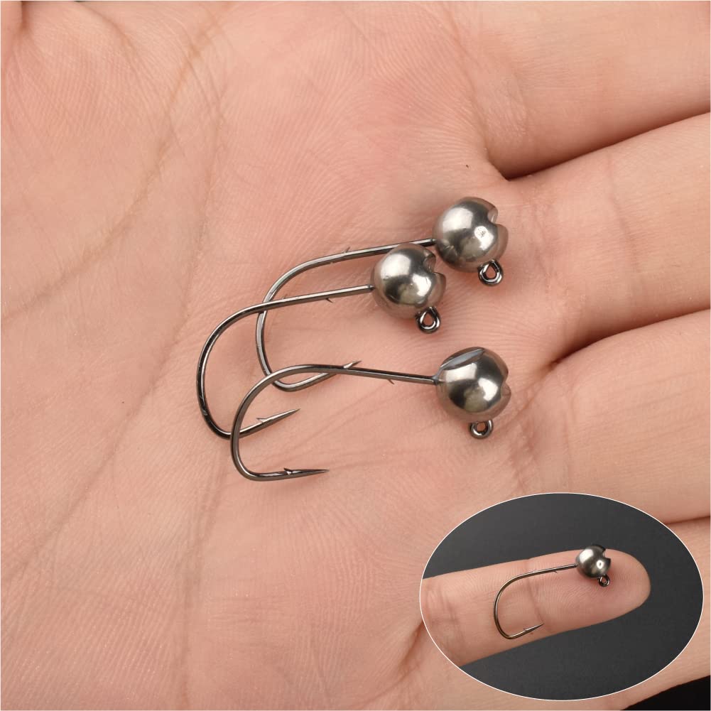 MUUNN 1g tungsten jig head barb for precise insertion and bass hookups.