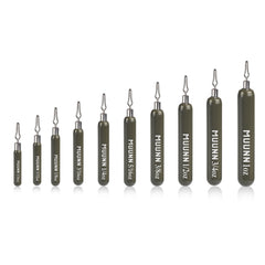 MUUNN tungsten skinny drop shot weight with clip-eye design reduces snags for smooth fishing.
