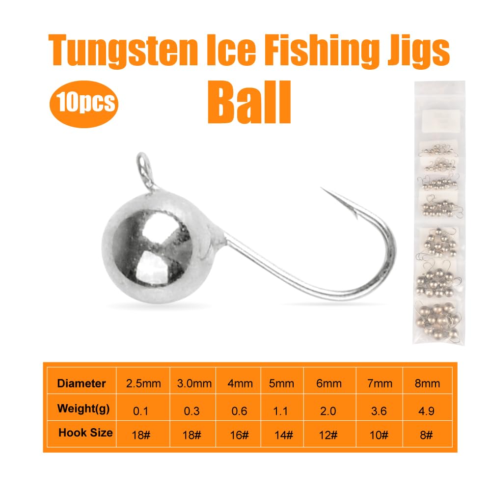 Close-up of MUUNN tungsten jig head showing a silvery reflective finish.