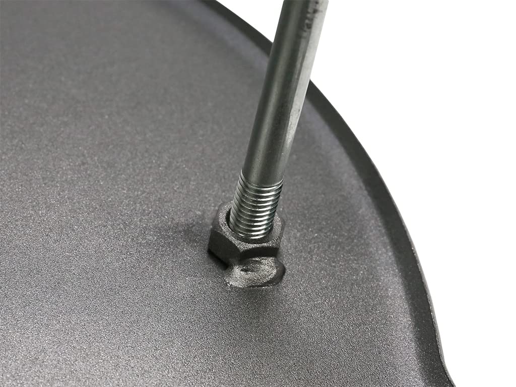 MUURIKKA griddle pan legs-over-fire-setup ensures stable placement over flames for outdoor cooking.