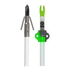 Muzzy Classic Fiberglass Bowfishing Arrow – White with Carp Point, Nock and Bottle Slide