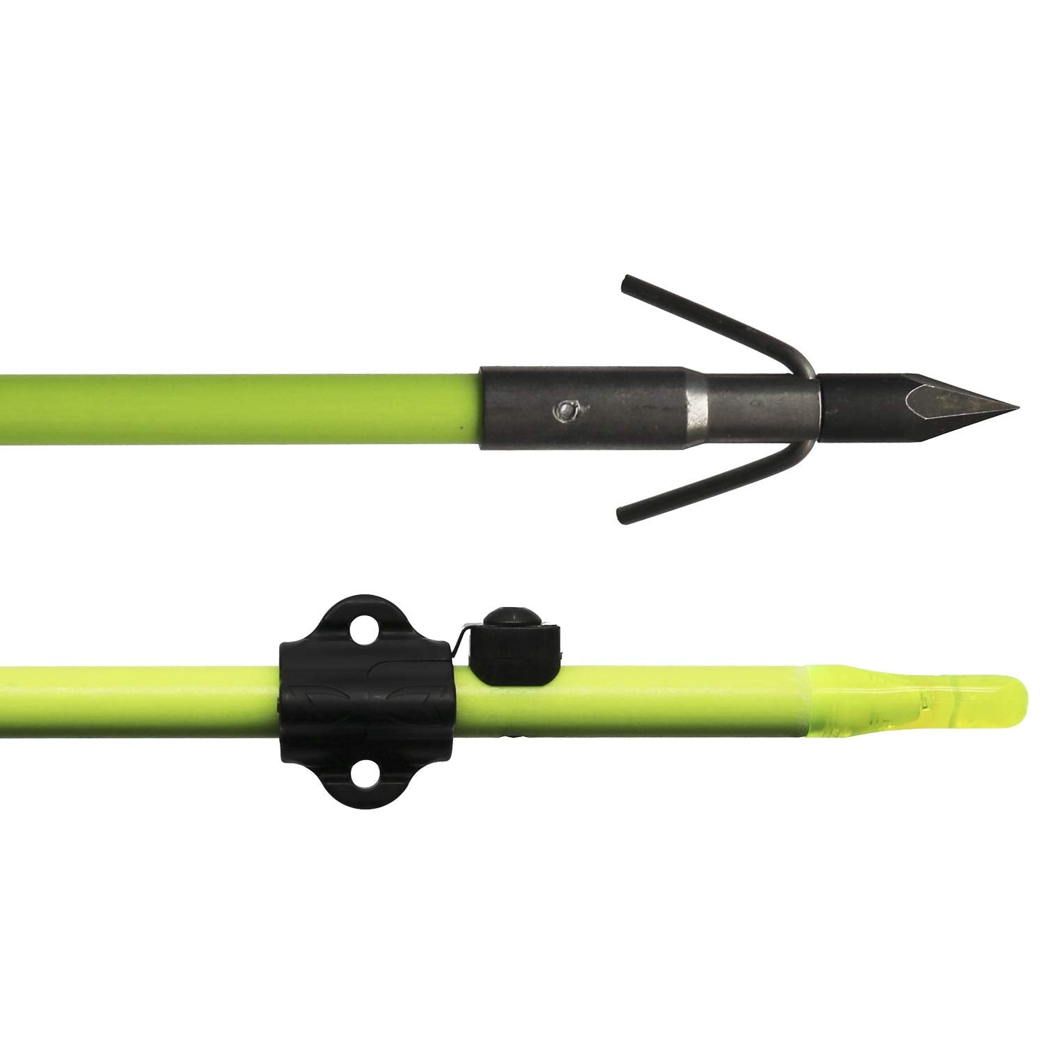 Muzzy Classic White Fish Arrow with nocks installed for immediate use