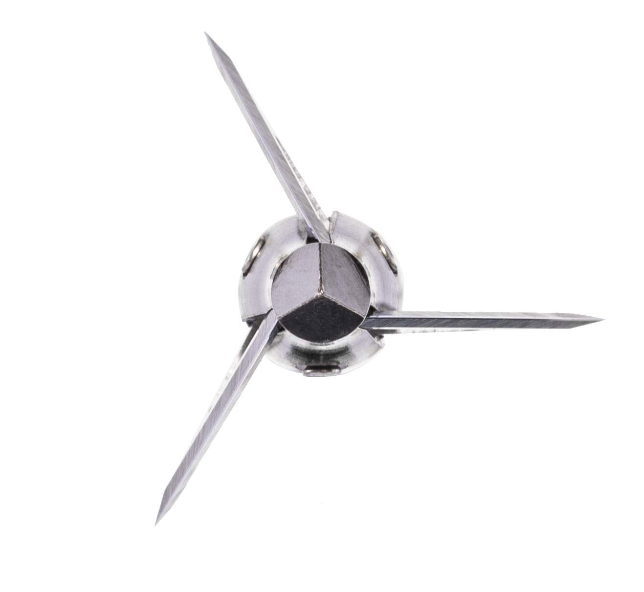 Muzzy Trocar Crossbow cutting diameter 1-3/16-inch close-up for wide impact area.