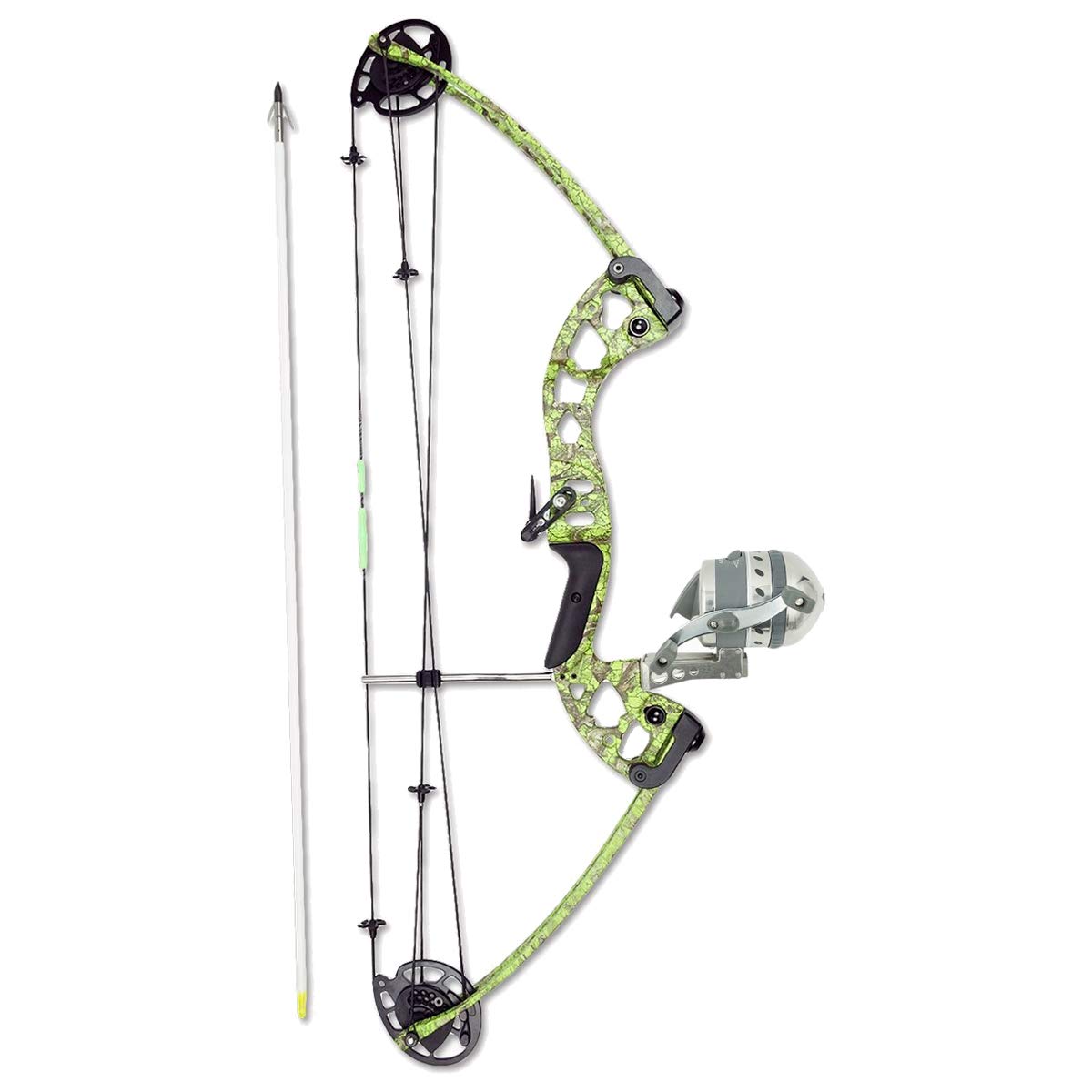 Muzzy Vice V2 Spin Kit right-hand green ready for bowfishing with adjustable draw and power