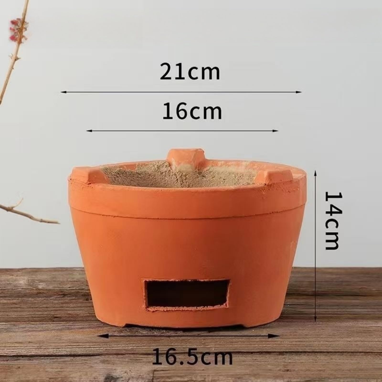 Mwpqbd Chaozhou red clay stove detail with charcoal grate and efficient heat flow.