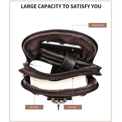 MXFDOKD crossbody holster in black leather, hands-free convenience.