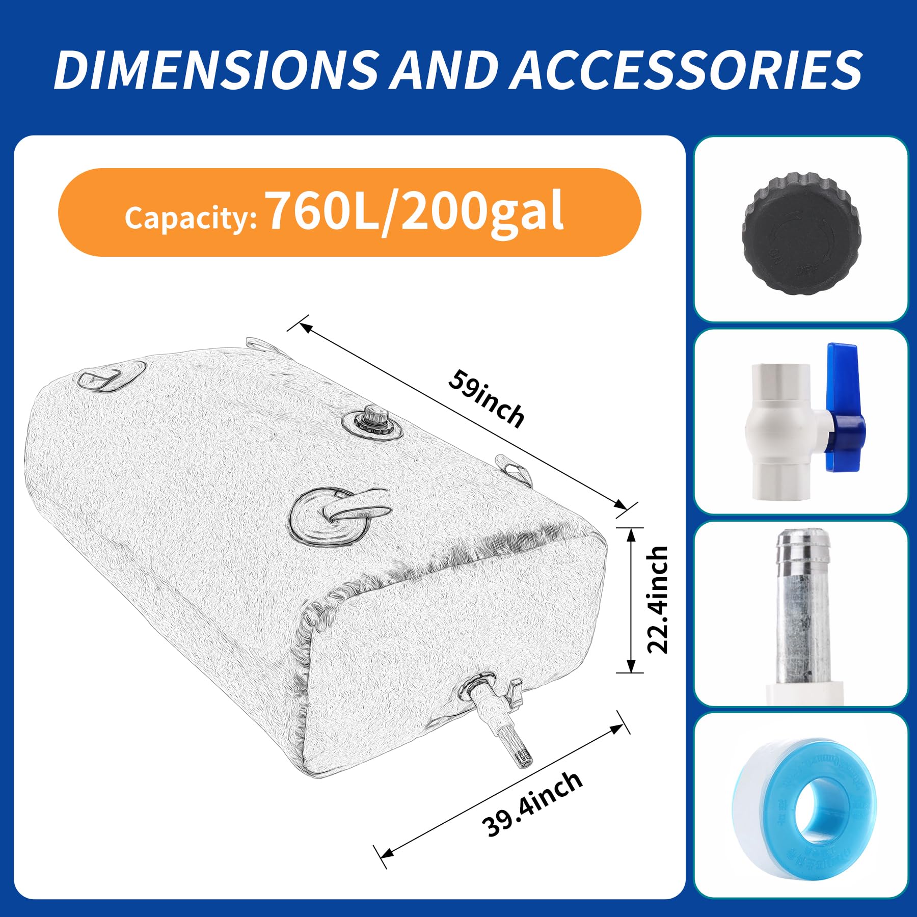 MXQMKL 200-gallon capacity bladder for rainwater collection