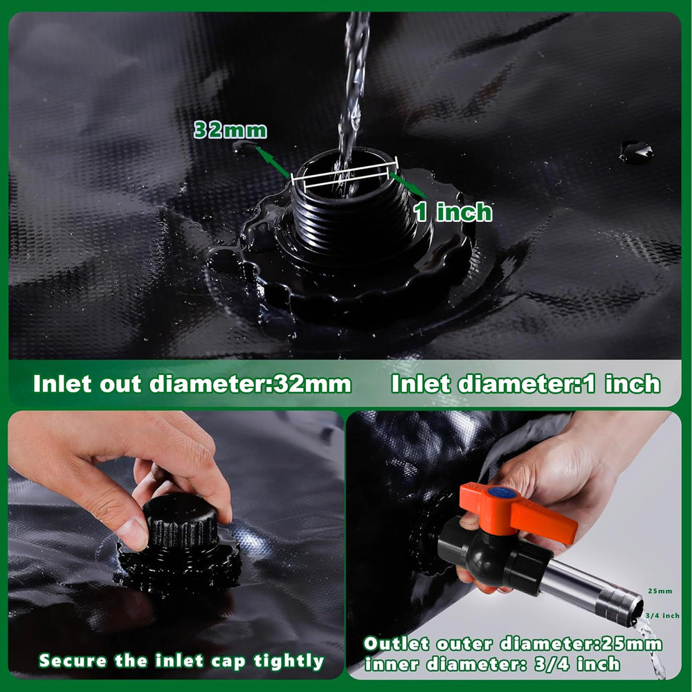 MXQMKL water bladder dimensions detail showing large 760 L capacity.