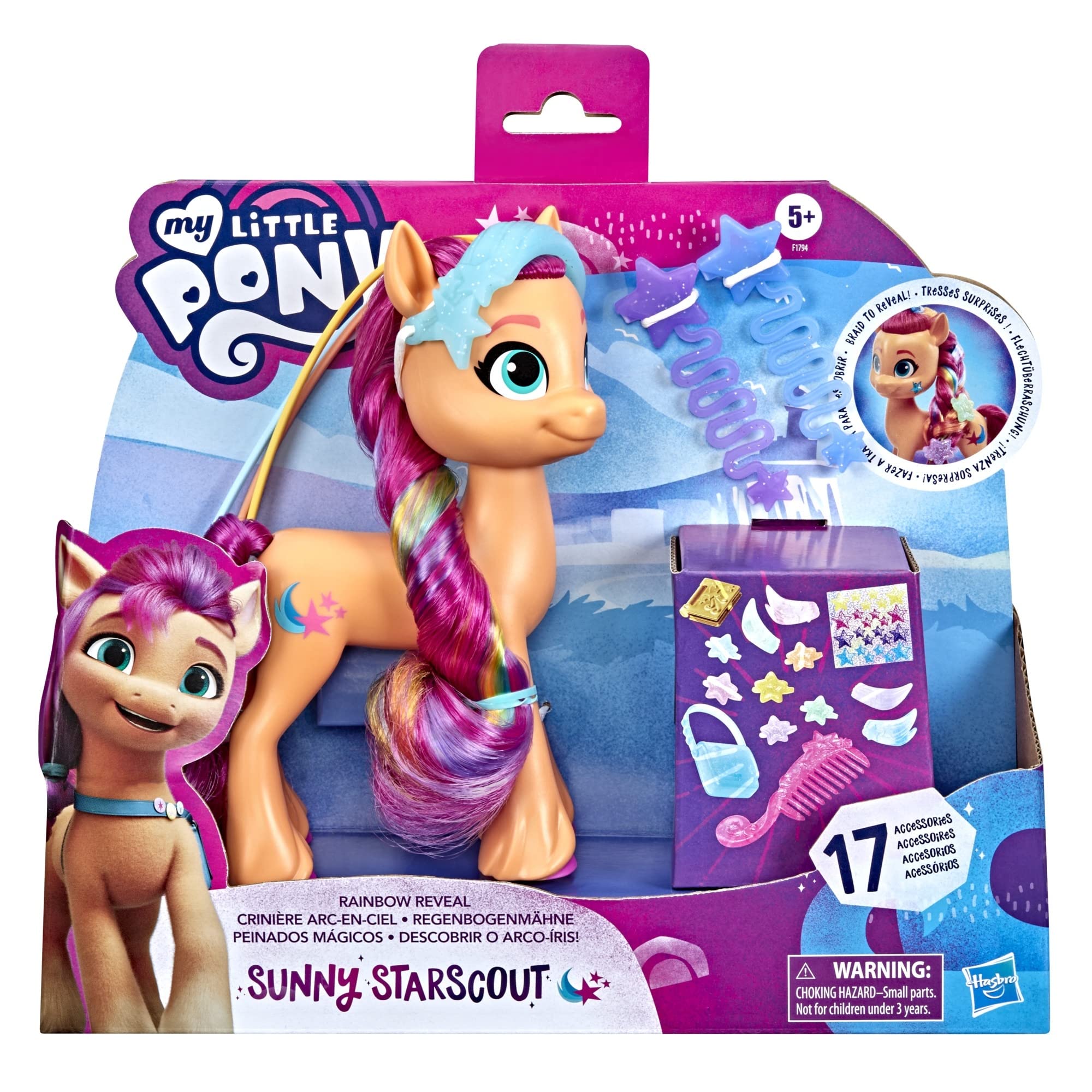 My Little Pony Rainbow Reveal Sunny comb streamlines styling sessions.