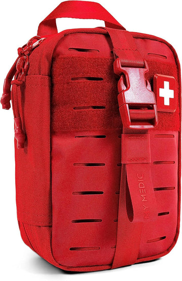 My Medic MyFak Mini front view shows compact emergency kit ideal for hikers on camping trips