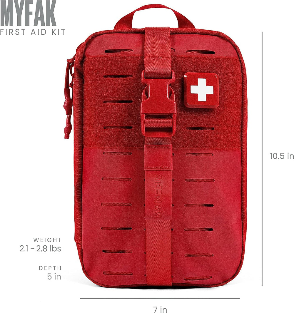 My Medic MyFAK Standard Ifak kit MOLLE panel allows secure car or backpack mounting.