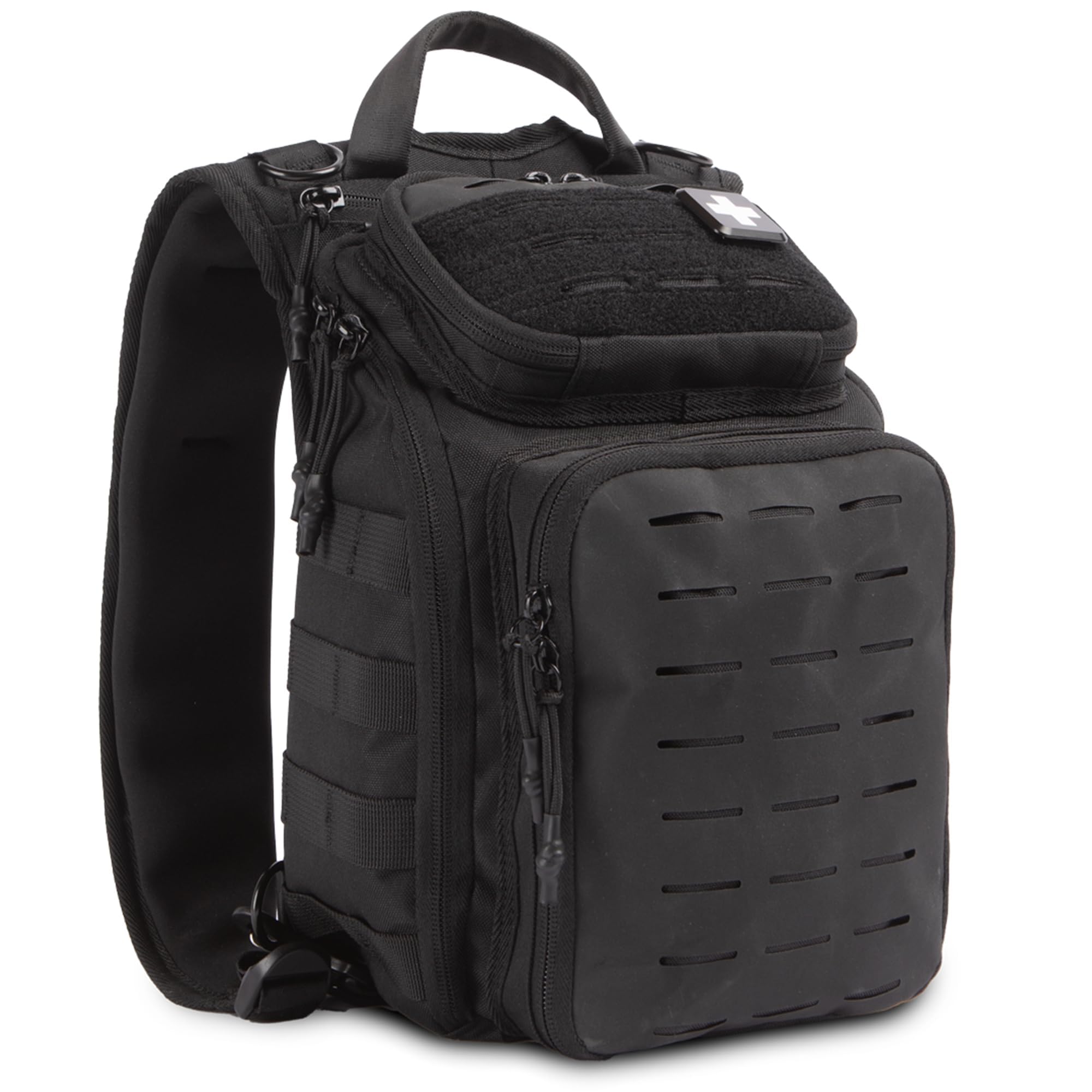 My Medic Recon Standard backpack closed showcases portable readiness for home and car emergencies.