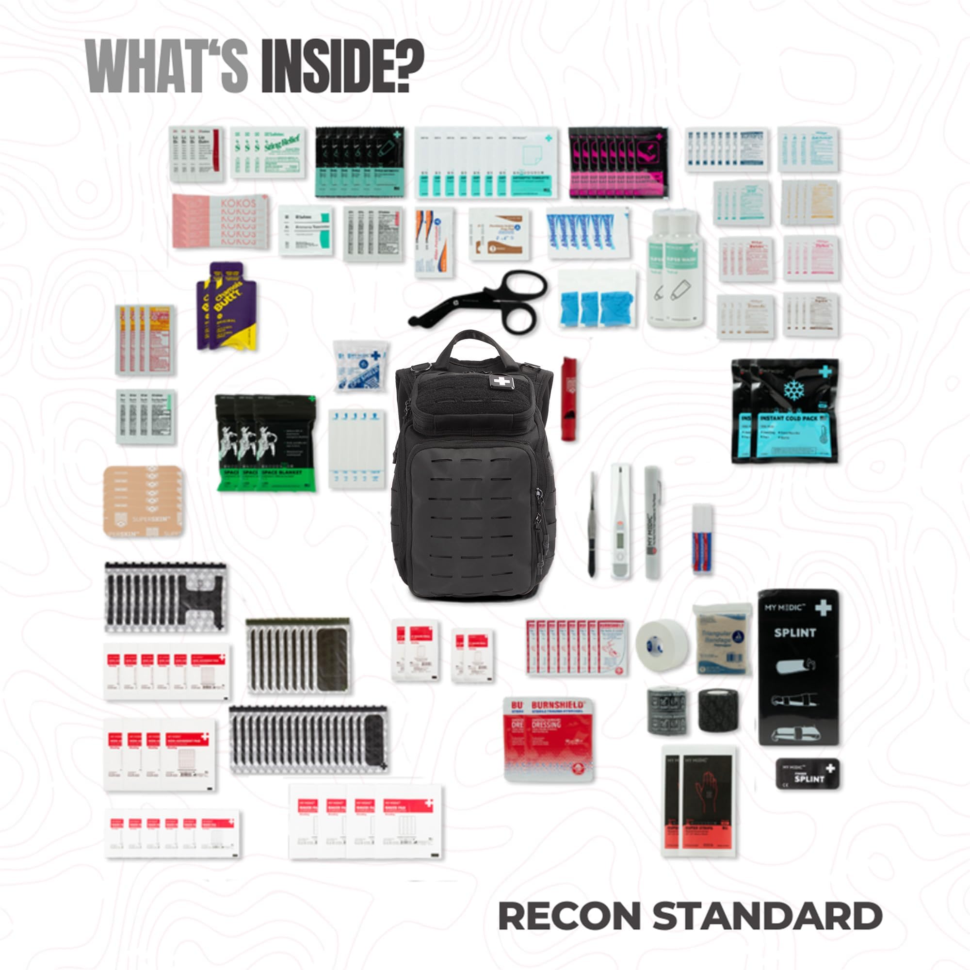 My Medic Recon Standard MOLLE straps demonstrate modular gear attachment options.