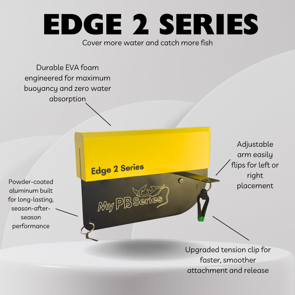 My PB Series Edge 2 Planer Board curve-front demonstrates low-drag design for steadier line separation.