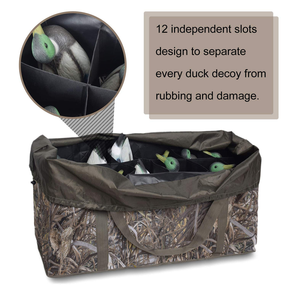 MYDAYS duck decoy bag floating bottom eases decoy dispensing on water.