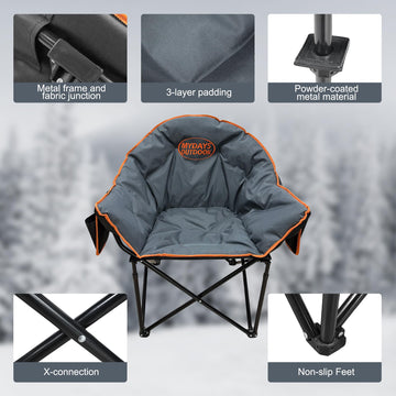 MYDAYS OUTDOOR heated chair folded grey suggests simple transport and storage