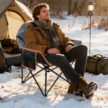 MYDAYS OUTDOOR heated chair side pocket grey highlights convenient storage during outings