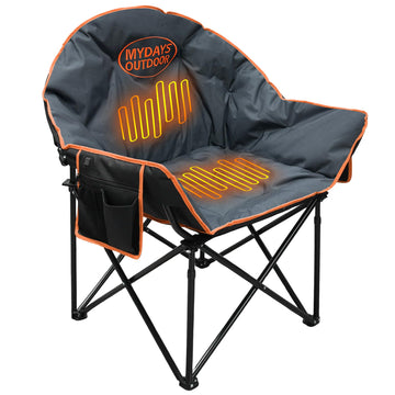 MYDAYS OUTDOOR heated chair texture grey showcases durable fabric for outdoor use