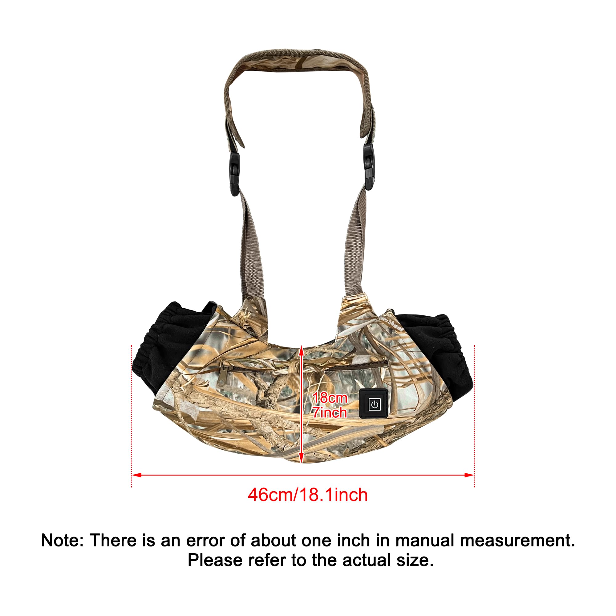 MYDAYS OUTDOOR heated hand muff with adjustable detachable waist belt for comfortable fit