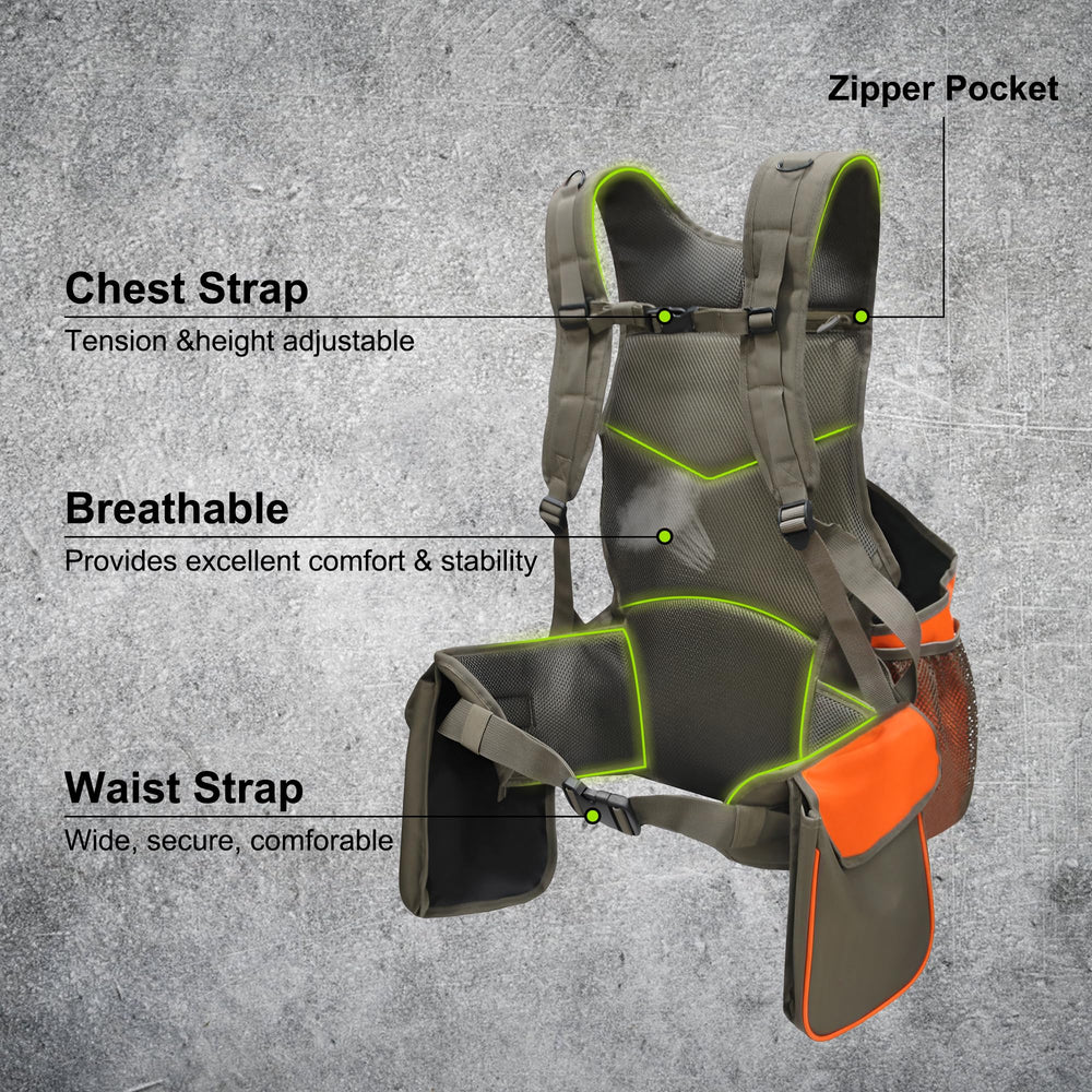 MYDAYS Upland Bird Vest back harness highlights comfort for long hunting sessions.