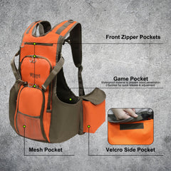 MYDAYS upland bird vest pocket organization shows quick-access storage for gear