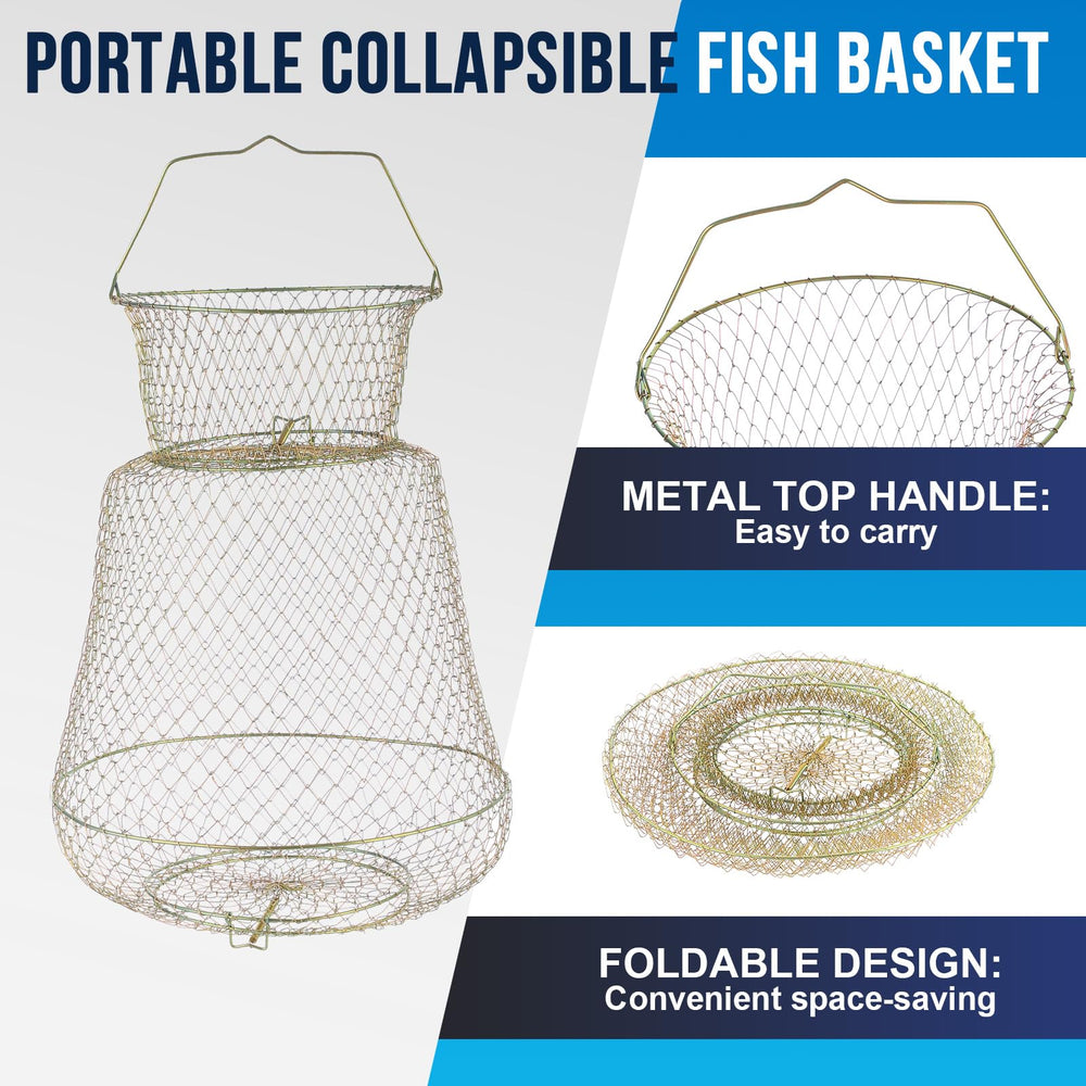 Includes 2 baskets for versatile outdoor fishing