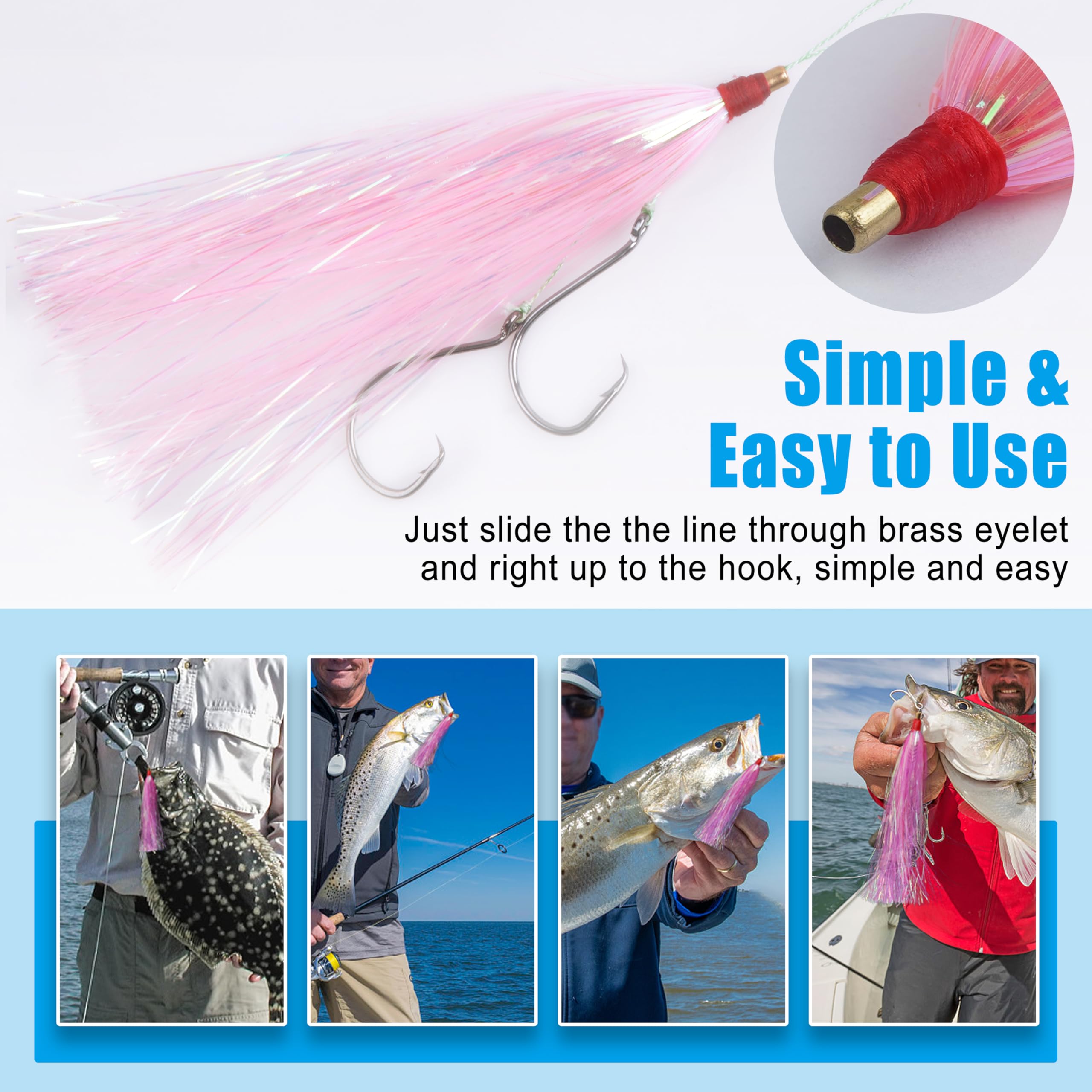 Holographic mylar flash bucktail teaser tails