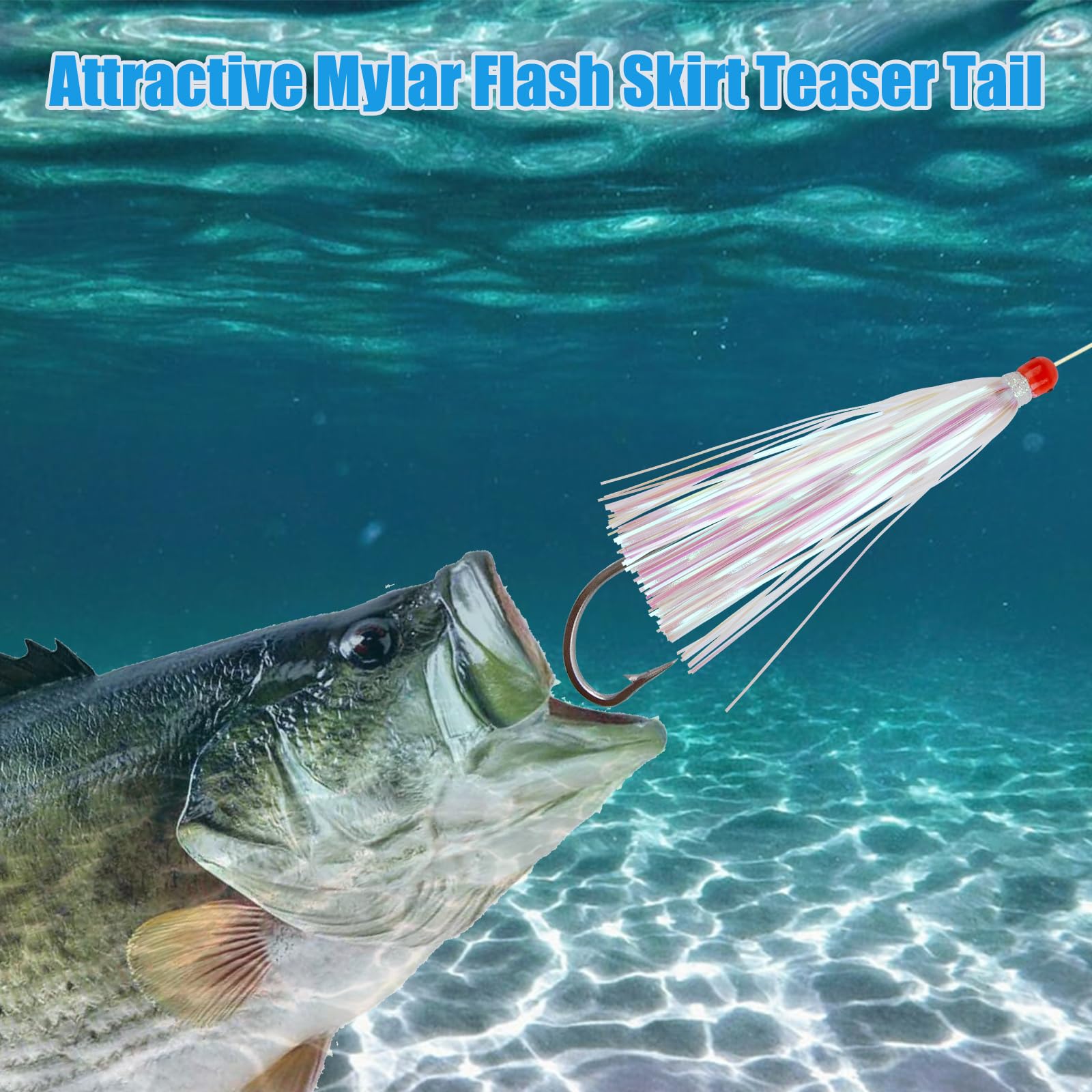 Mylar skirts rigged for baits targeting Ballyhoo, Wahoo, Kingfish, Sea Bass