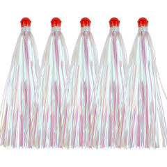 Mylar teaser tail lure with 0.3oz hollow jig head for saltwater trolling