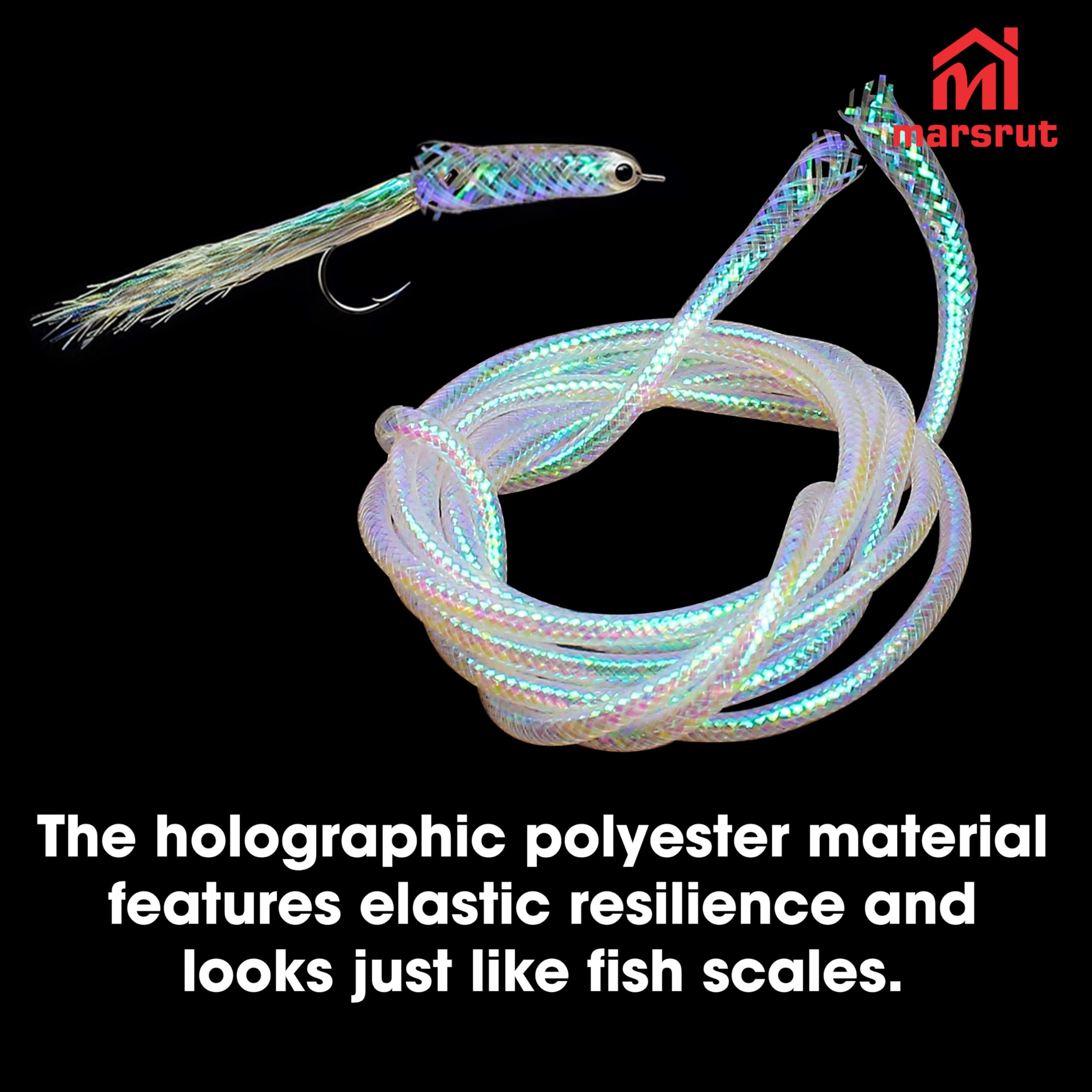 Close-up of holographic Mylar tubing texture