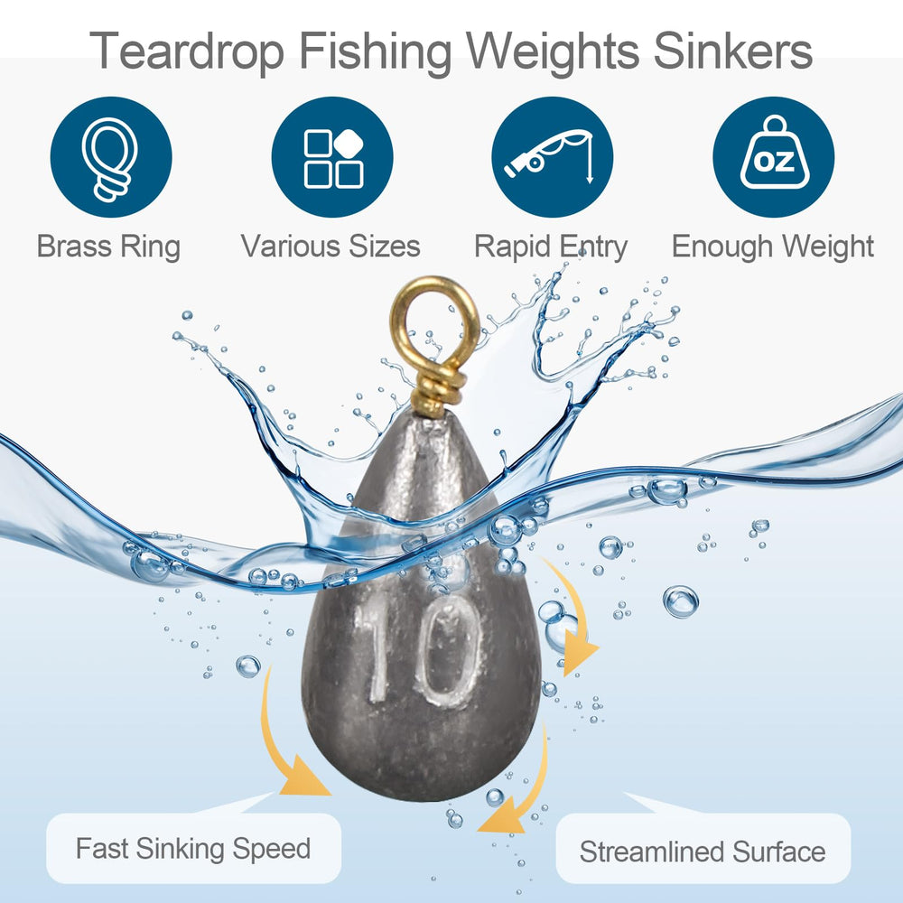 Lead weights with brass swivels rotating 360 degrees