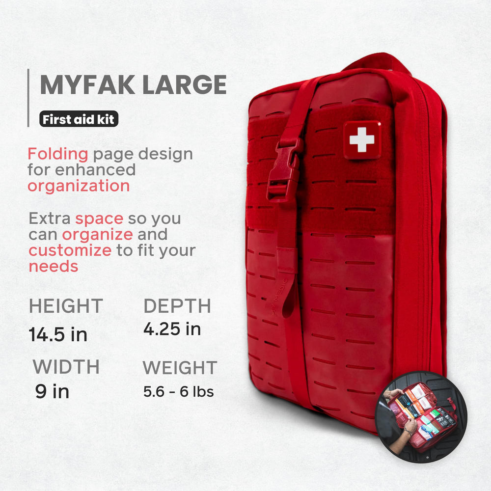 My Medic MYFAK Large durable bag is built for rugged outdoor use.