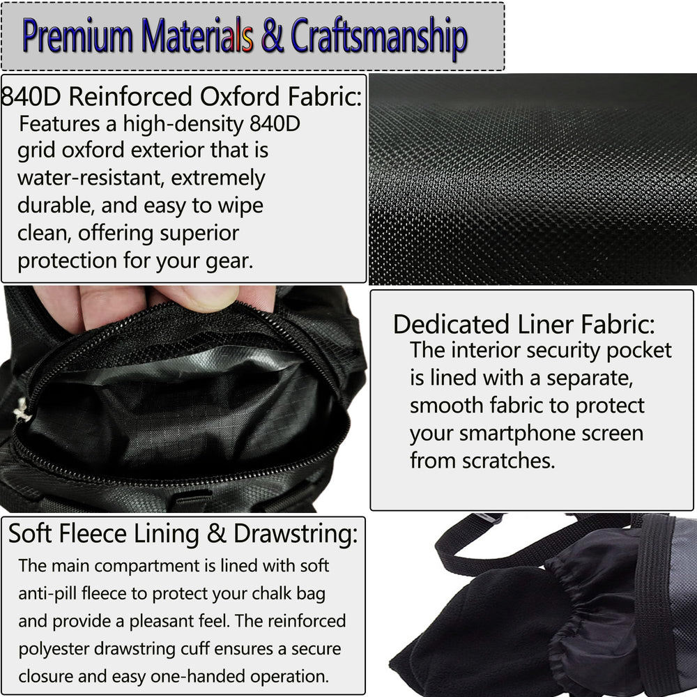 Myradixu water-repellent Oxford fabric protects chalk during indoor and outdoor sessions